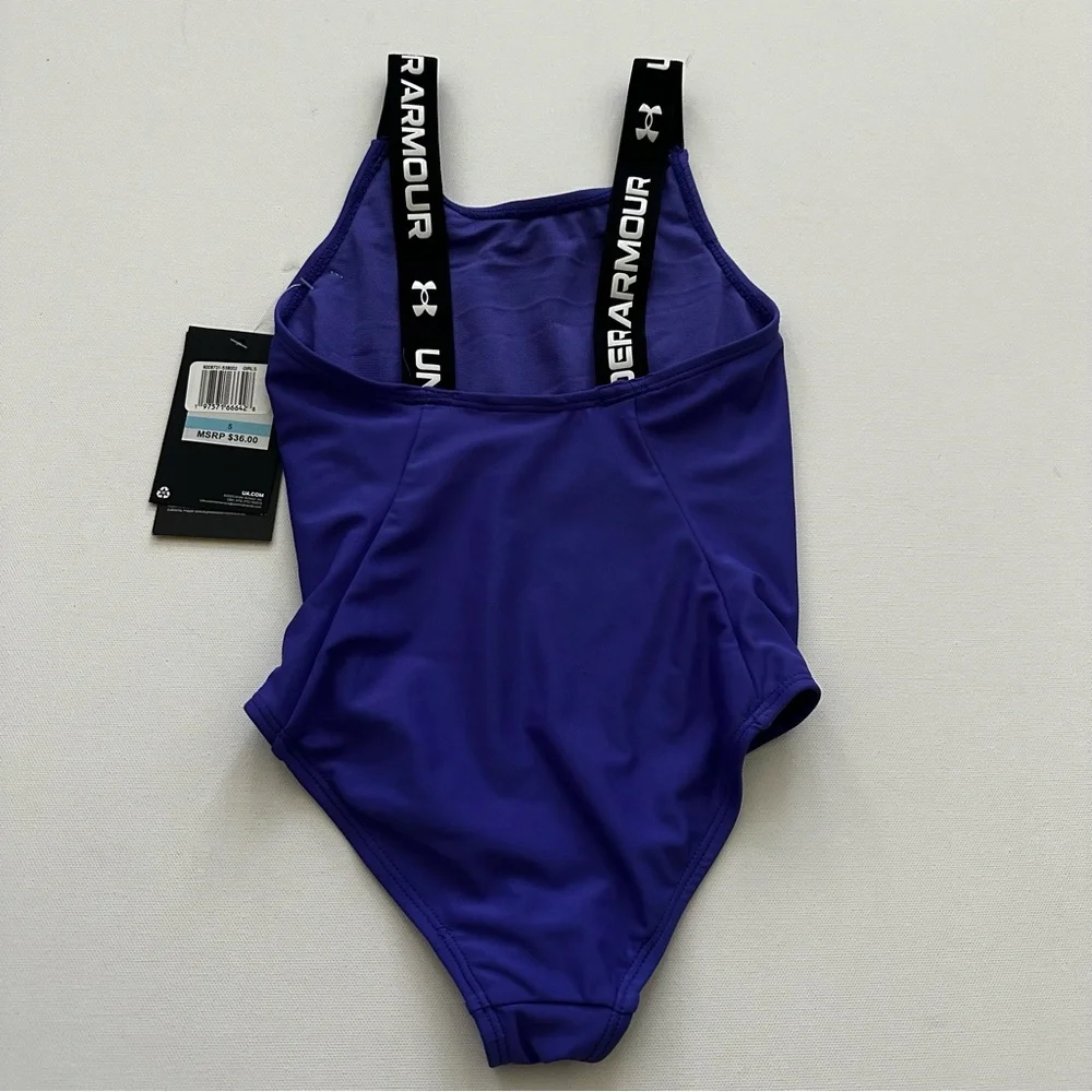 Under Armour Girls Royal Purple One Piece Swimsuit Size 5